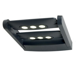 Stylish Outdoor Ip65 Graphite Led Wall Light With 6 Bulbs - 18W Sconce - thumbnail 1