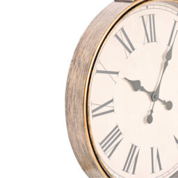 Wyld and Coco Heritage Clock Co Gold Wall Clock 40 X 51 Cm - Distressed Vintage Finish With Roman Numerals - thumbnail 4
