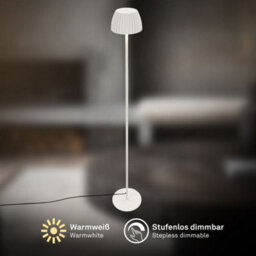 Briloner Led Floor Lamp Free Standing Warm Light Reading Usb-C 8W Dimmer 1240mm Off White - thumbnail 4