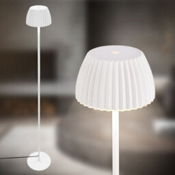 Briloner Led Floor Lamp Free Standing Warm Light Reading Usb-C 8W Dimmer 1240mm Off White - thumbnail 3