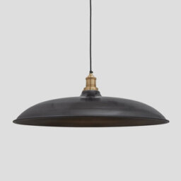 Industville Brooklyn Giant Bowl Pendant, 24 Inch, Pewter, Brass Holder - thumbnail 1