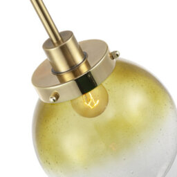 Happy Homewares Ombre Green And Clear Bubble Glass Pendant Lighting Shade With Gold Lamp Holder - thumbnail 4