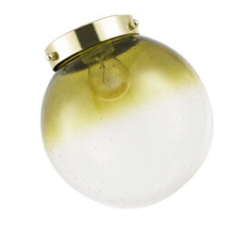 Happy Homewares Ombre Green And Clear Bubble Glass Pendant Lighting Shade With Gold Lamp Holder - thumbnail 5