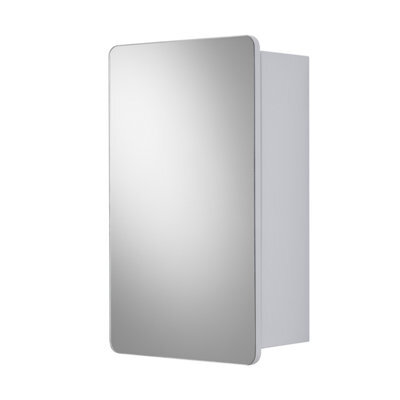 Croydex Mulino Matt White Single Bathroom Cabinet With Mirrored Door (H)500mm (W)300mm - image 1
