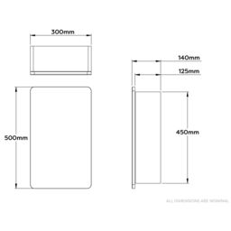 Croydex Mulino Matt White Single Bathroom Cabinet With Mirrored Door (H)500mm (W)300mm - thumbnail 6