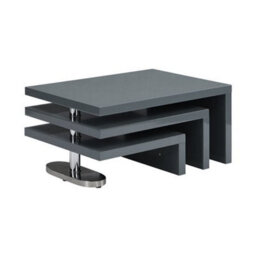 Furniture in Fashion Design Rotating High Gloss Coffee Table With 3 Tops In Grey - thumbnail 3