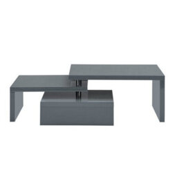 Furniture in Fashion Design Rotating High Gloss Coffee Table With 3 Tops In Grey - thumbnail 7