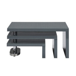 Furniture in Fashion Design Rotating High Gloss Coffee Table With 3 Tops In Grey - thumbnail 5
