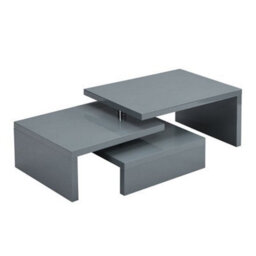 Furniture in Fashion Design Rotating High Gloss Coffee Table With 3 Tops In Grey - thumbnail 9