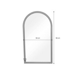 Sweeek - Arched Wall Mirror Pine Wood, Luke, Walnut, 50X3X90 Cm - thumbnail 5