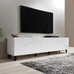Etna 200 Cm Contemporary Tv Cabinet And Sideboard For Modern Interiors White - thumbnail 2