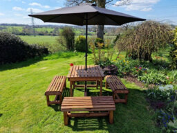 Churnet Valley Garden Furniture Ltd Contemporary 8 Seater Garden Table And Bench Set - Timber - L150 X W150 X H75 Cm - Fully Assembled - thumbnail 4
