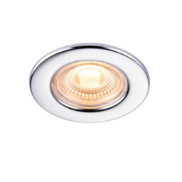 GoodHome Hodgkin Chrome Effect Fixed Led Fire-Rated Warm White Downlight Ip65