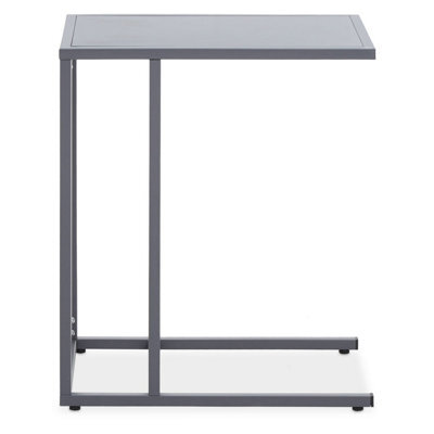Orsina Sleek Grey Metal Side Table, Modern Design Bedside Table For Bedroom, Functional Livingroom Sidetable - image 1