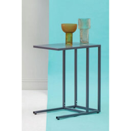 Orsina Sleek Grey Metal Side Table, Modern Design Bedside Table For Bedroom, Functional Livingroom Sidetable - thumbnail 5