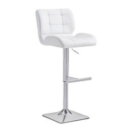 Furniture in Fashion Topaz White High Gloss Bar Table With 4 Candid White Stools - thumbnail 3