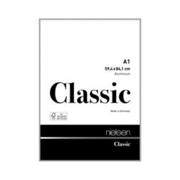 Nielsen Classic Polished Silver Aluminium Picture Frame A1, 59.4X84.1Cm - With Float Glass And Push/turn Clips
