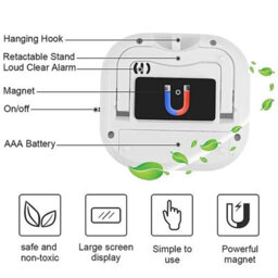Digital Kitchen Timer With Magnetic Back Large Lcd Display, Loud Alarm, Count Up & Countdown Timer For Cooking & Baking - thumbnail 5