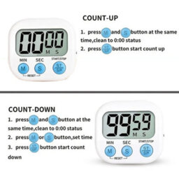 Digital Kitchen Timer With Magnetic Back Large Lcd Display, Loud Alarm, Count Up & Countdown Timer For Cooking & Baking - thumbnail 4