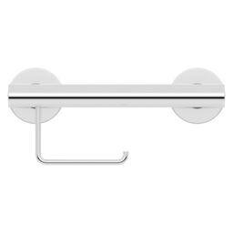 Evekare Grab Rail Silver Effect Wall-Mounted Toilet Roll Holder (H)112mm (W)300mm - thumbnail 2