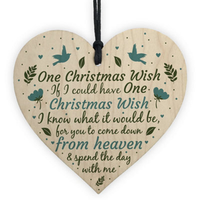 Red Ocean Memorial Tribute Heart Plaque For Mum Nan Dad Grandad Christmas Tree Memorial Bauble Handmade Sign - image 1