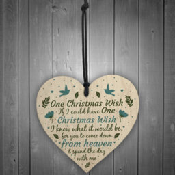 Red Ocean Memorial Tribute Heart Plaque For Mum Nan Dad Grandad Christmas Tree Memorial Bauble Handmade Sign - thumbnail 2