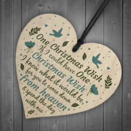 Red Ocean Memorial Tribute Heart Plaque For Mum Nan Dad Grandad Christmas Tree Memorial Bauble Handmade Sign - thumbnail 6