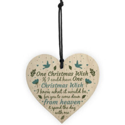 Red Ocean Memorial Tribute Heart Plaque For Mum Nan Dad Grandad Christmas Tree Memorial Bauble Handmade Sign - thumbnail 5