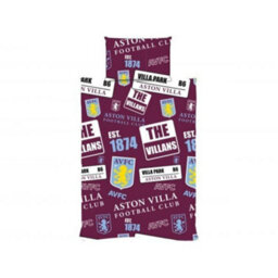 Aston Villa Fc Patchwork Duvet Cover Set Burgundy/yellow/white (Single) - thumbnail 2