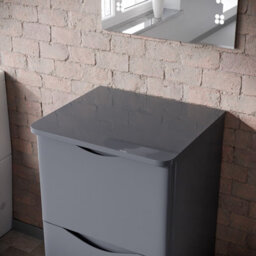 Nes Home 500mm Steel Grey Round Corner Mdf Bathroom Worktop For Vanity Cabinet
