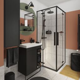 GoodHome Maza Slimline Matt Black Single Wall-Mounted Bathroom Cabinet (H) 820mm (W) 650mm - thumbnail 8