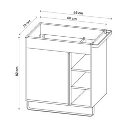 GoodHome Maza Slimline Matt Black Single Wall-Mounted Bathroom Cabinet (H) 820mm (W) 650mm - thumbnail 3
