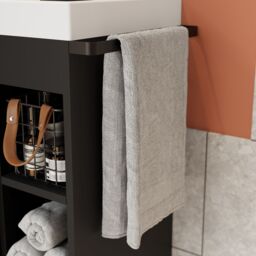 GoodHome Maza Slimline Matt Black Single Wall-Mounted Bathroom Cabinet (H) 820mm (W) 650mm - thumbnail 4
