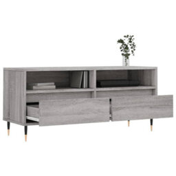 Berkfield Tv Cabinet Grey Sonoma 100X34.5X44.5 Cm Engineered Wood - thumbnail 4