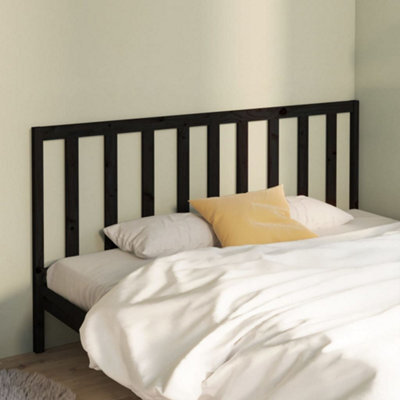 Walplus Bed Headboard Black 206X4X100 Cm Solid Wood Pine - image 1