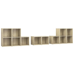 Berkfield 8 Piece Tv Cabinet Set Sonoma Oak Engineered Wood - thumbnail 2