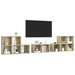 Berkfield 8 Piece Tv Cabinet Set Sonoma Oak Engineered Wood - thumbnail 3