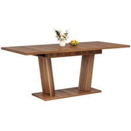 Matteo Modern Extendable Dining Table, Wood Effect, Dark Brown - thumbnail 9