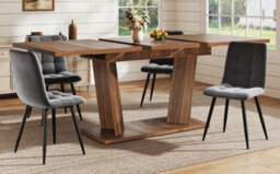 Matteo Modern Extendable Dining Table, Wood Effect, Dark Brown - thumbnail 8