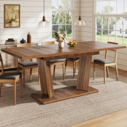 Matteo Modern Extendable Dining Table, Wood Effect, Dark Brown - thumbnail 4