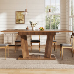 Matteo Modern Extendable Dining Table, Wood Effect, Dark Brown - thumbnail 7