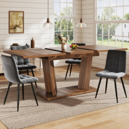 Matteo Modern Extendable Dining Table, Wood Effect, Dark Brown - thumbnail 3