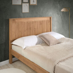 Save On Goods UK 4Ft6 Double Waxed Pine,wood,wooden High Foot End,solid Panel Bed Frame.shaker Style - thumbnail 4