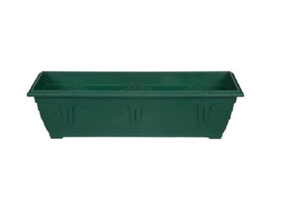 Whitefurze Large Venetian Patio Planter Trough Plant Pot 60Cm Plastic Green Colour Pot