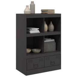 Berkfield Highboard Black 67X39X95 Cm Steel - thumbnail 4