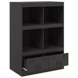 Berkfield Highboard Black 67X39X95 Cm Steel - thumbnail 7