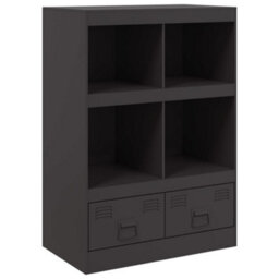 Berkfield Highboard Black 67X39X95 Cm Steel - thumbnail 2