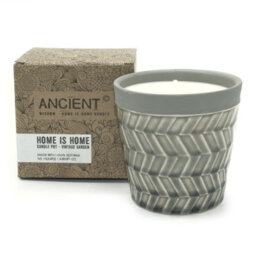 Serenityy - Home Is Home Candle Pot Vintage Garden - Natural Soy Wax, Gray Jar, 45-Hour Burn, Reusable Pot