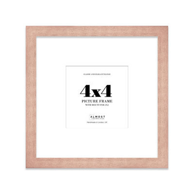 "4X4"" Bronze Picture Frame - 4X4"" Square Frame With 2X2"" Mount For 4X4""/2X2"" Pictures Art Deco Style Room Decor, 1 Pack" - image 1