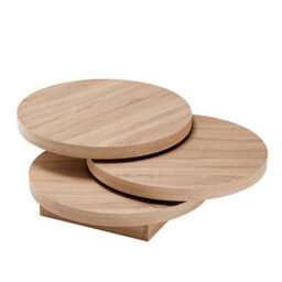 Furniture in Fashion Triplo Round Wooden Rotating Coffee Table In Sanremo Oak - thumbnail 6